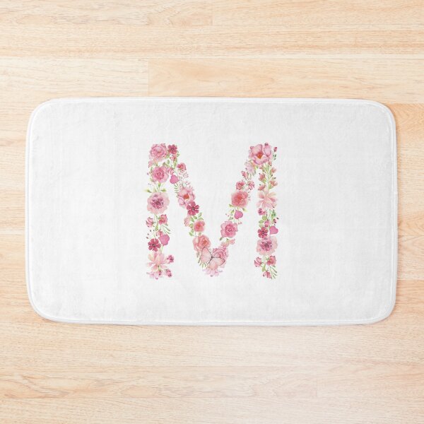 Item preview, Pink Watercolor Flower Monogram Letter M designed and sold by silviaol.