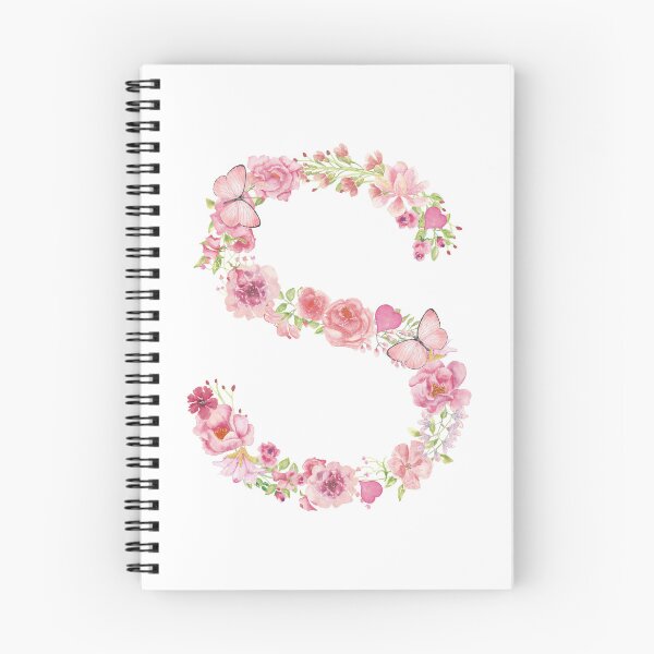 Item preview, Pink Watercolor Flower Monogram Letter S designed and sold by silviaol.