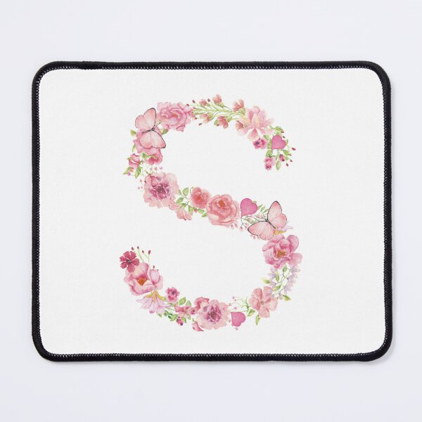 Item preview, Pink Watercolor Flower Monogram Letter S designed and sold by silviaol.