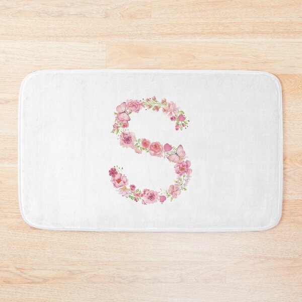 Item preview, Pink Watercolor Flower Monogram Letter S designed and sold by silviaol.