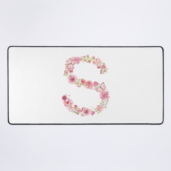Item preview, Pink Watercolor Flower Monogram Letter S designed and sold by silviaol.