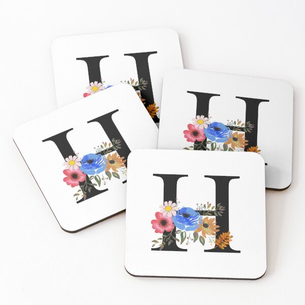 Item preview, Monograma floral letra negra H designed and sold by silviaol.