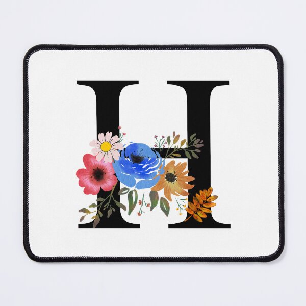 Item preview, Floral Monogram Black Letter H designed and sold by silviaol.