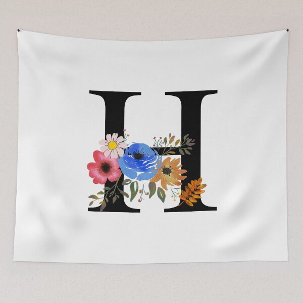 Item preview, Monograma floral letra negra H designed and sold by silviaol.
