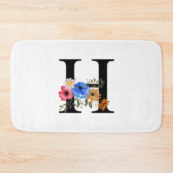 Item preview, Floral Monogram Black Letter H designed and sold by silviaol.