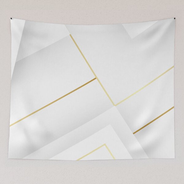 Item preview, Abstract Art White Golden  designed and sold by Tshirtstory.