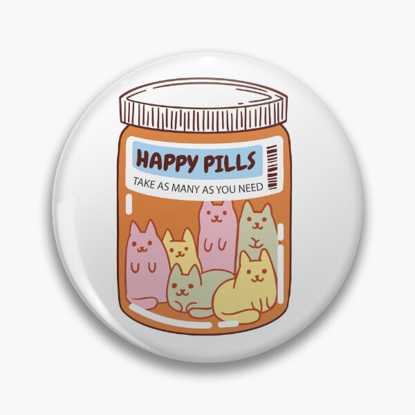 Item preview, Cute Cat Happy Pills designed and sold by CuteCrew.