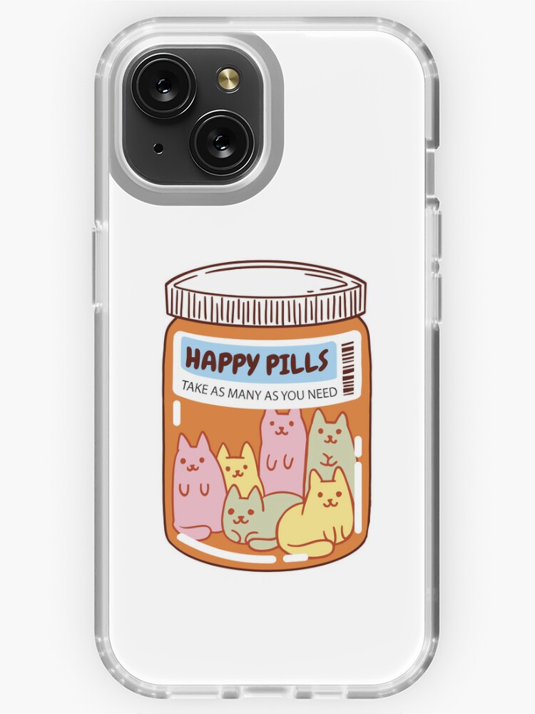 Cute Cat Happy Pills iPhone Case