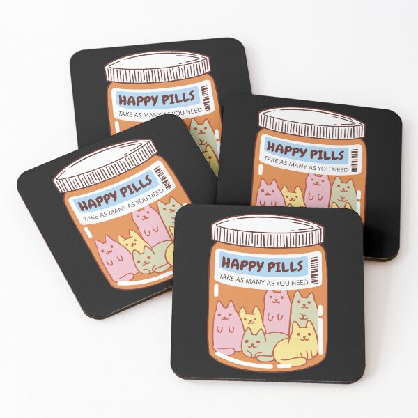 Item preview, Cute Cat Happy Pills designed and sold by CuteCrew.