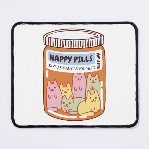 Item preview, Cute Cat Happy Pills designed and sold by CuteCrew.