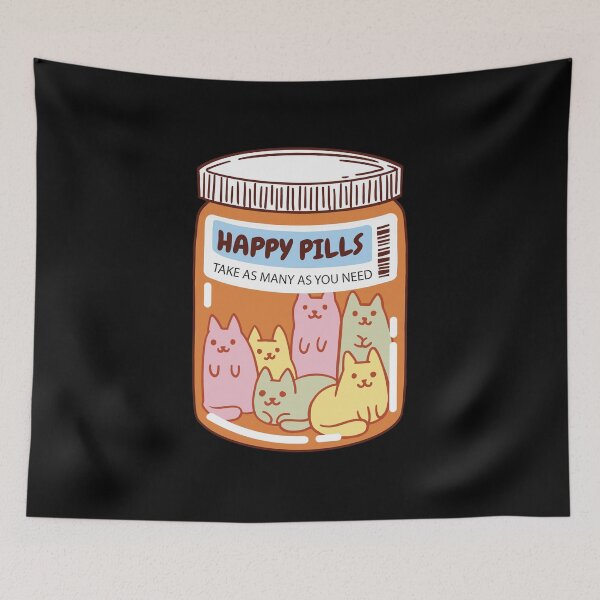 Item preview, Cute Cat Happy Pills designed and sold by CuteCrew.