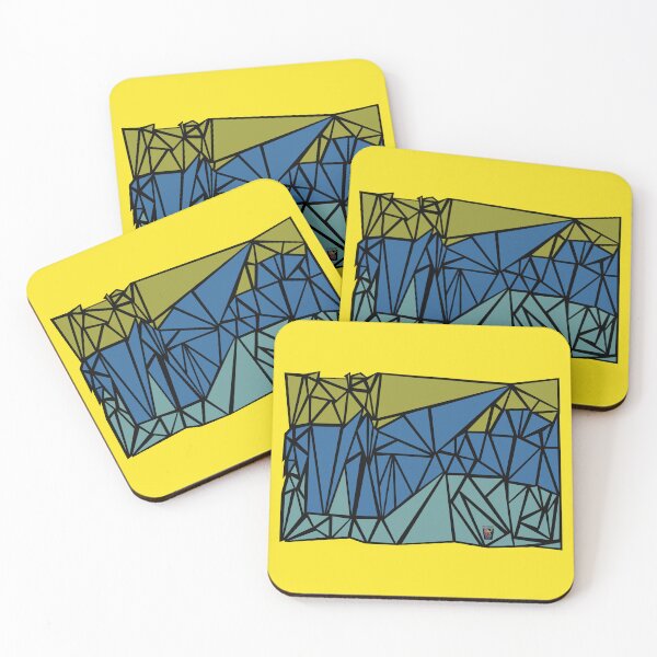 Item preview, Abstract pattern of triangles -  color pattern of Metal and nature tints with black background and outline designed and sold by NS-Design-Shop.