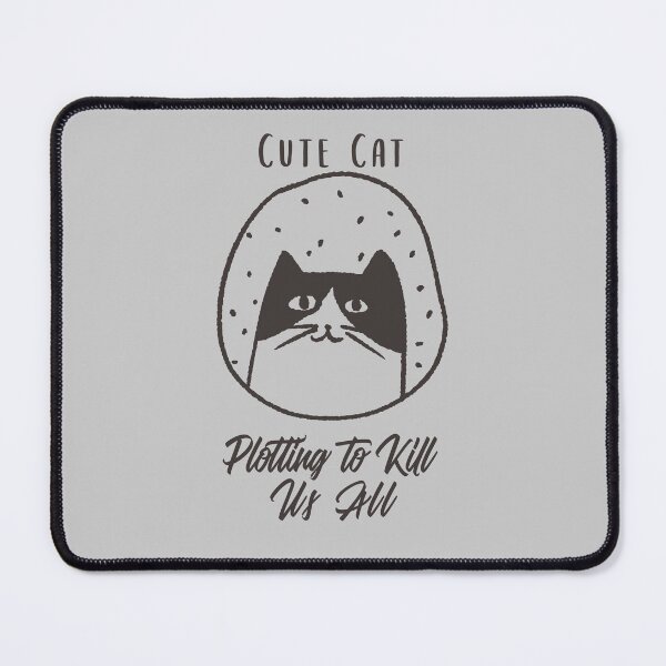 Item preview, Cute Cat is Plotting to Kill Us All Ironic Evil Cat Sketch Drawing designed and sold by IronicBGear.