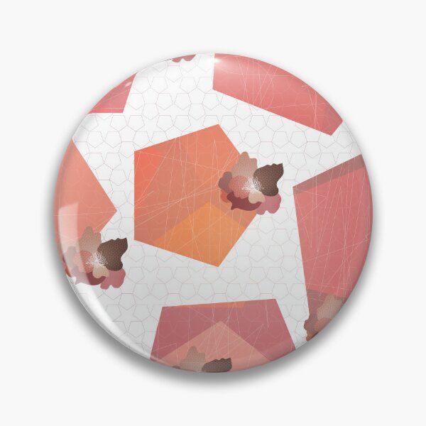 Item preview, geometric flowers - mocha peonies - pentagons designed and sold by tangerinedusk.