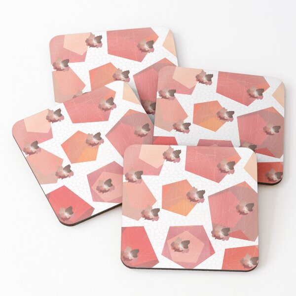 Item preview, geometric flowers - mocha peonies - pentagons designed and sold by tangerinedusk.