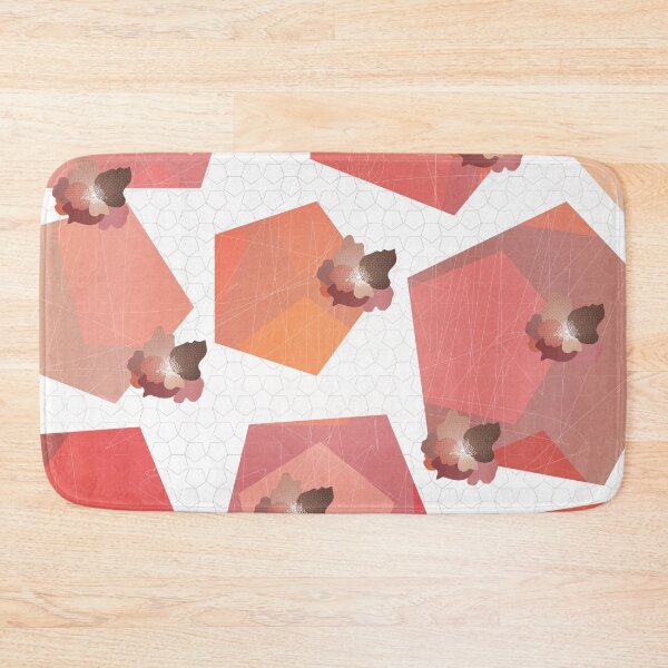 Item preview, geometric flowers - mocha peonies - pentagons designed and sold by tangerinedusk.