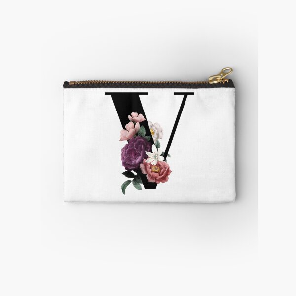 Artikelvorschau, Vintager Aquarell-Blumen-Schwarz-Monogramm-Buchstabe V entworfen und verkauft von silviaol.