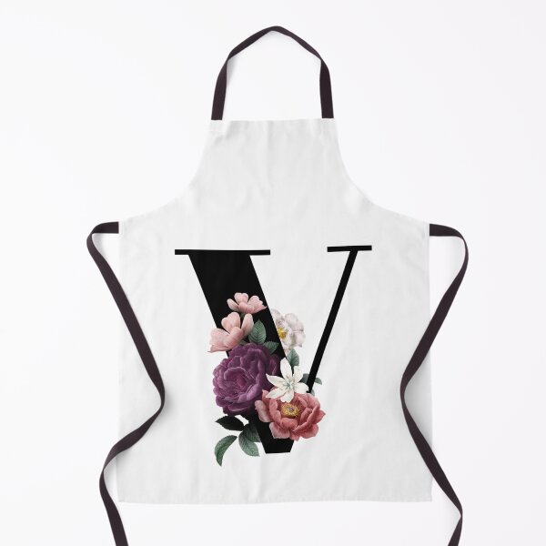 Item preview, Vintage Watercolor Flowers Black Monogram Letter V designed and sold by silviaol.