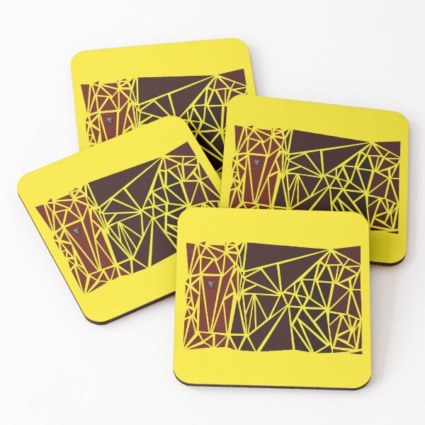 Item preview, Abstract pattern of triangles -  color pattern of brown tints with yellow background and outline designed and sold by NS-Design-Shop.