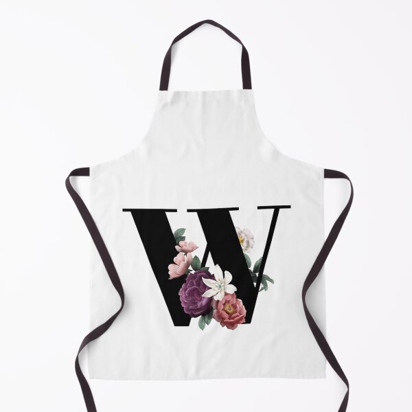 Item preview, Vintage Watercolor Flowers Black Monogram Letter W designed and sold by silviaol.