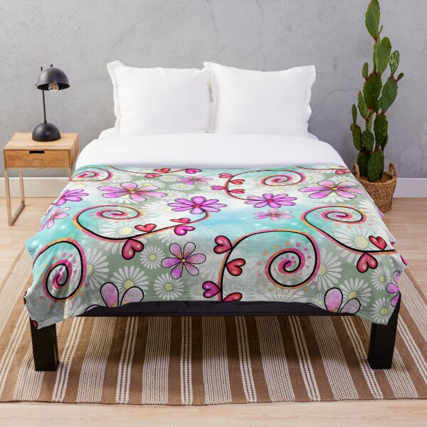 Item preview, Garden of Whimsy 2 - Purple Daisies & Hearts designed and sold by the-Nerdlings.