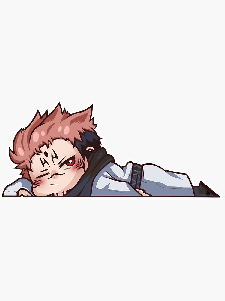 Ryomen Sukuna Chibi Lazy Jujutsu Kaisen Aufkleber Sticker Von Aitoji Redbubble