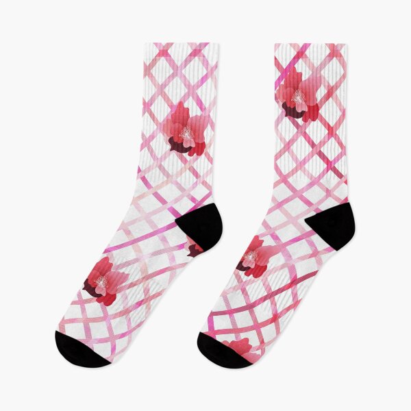 Item preview, geometric flowers - pink peonies - lines designed and sold by tangerinedusk.