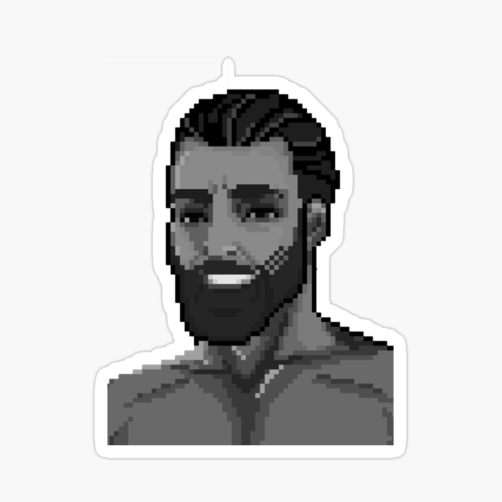 Giga-chad pixel art em 2023  Arte em pixels, Fotos engraçadas para perfil,  Personagens de anime