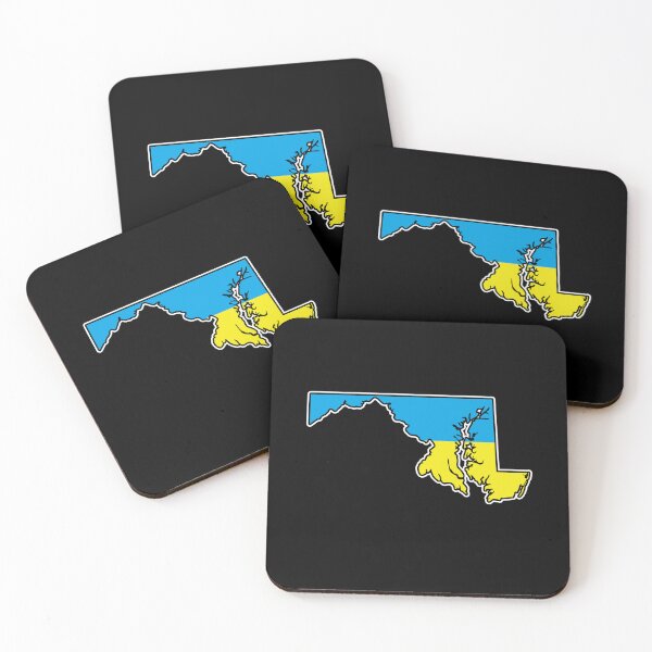 Item preview, Maryland State Shape with Ukrainian Flag for Ukrainians in Maryland and Marylanders who support Ukraine. designed and sold by MarylandStyle.