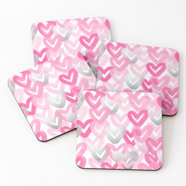 Item preview, pink And silver heart abstract designed and sold by mollsdesignss.