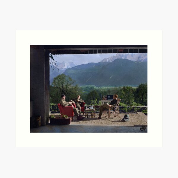 Item preview, Members of Easy Company (Band of Brothers) including Maj. Dick Winters relaxing at the Eagle's Nest, Hitler's residence, 1945 designed and sold by Marina Amaral.