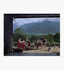 Members of Easy Company (Band of Brothers) including Maj. Dick Winters relaxing at the Eagle's Nest, Hitler's residence, 1945 Photographic Print