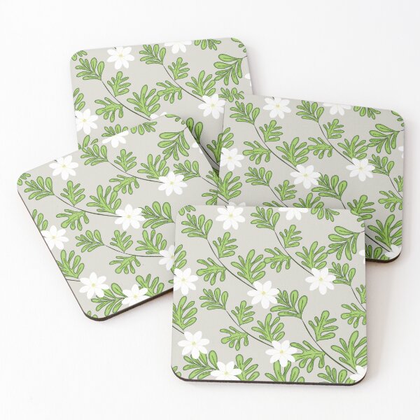 Item preview,  Vintage White Flower Pattern With Monstera on Grey designed and sold by GraphicsClub.
