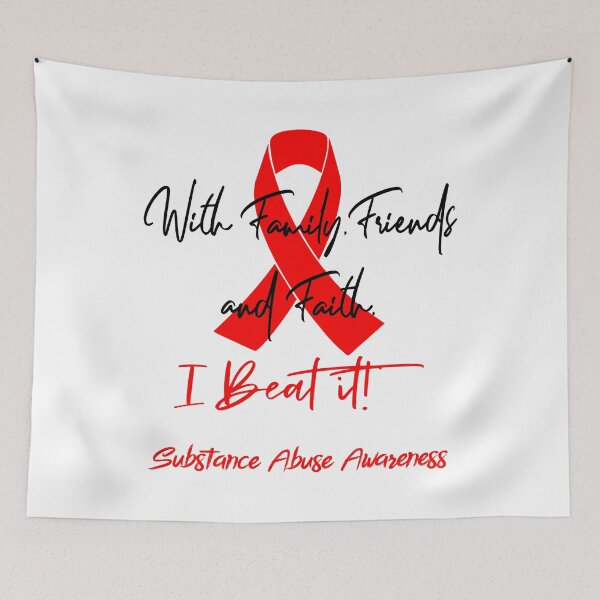 Item preview, Substance Abuse Warrior - With Family, Friends, and Faith - I BEAT IT! designed and sold by Robbsyn.