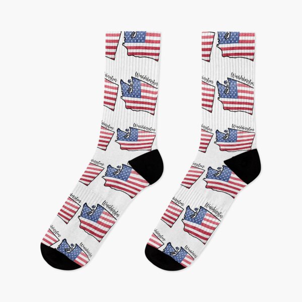 Item preview, Washington State Outline with Patriotic USA American Flag designed and sold by Gsallicat.