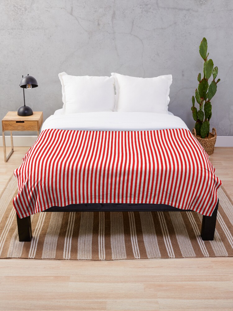 Red And White Striped Slimming Dress Throw Blanket By Deanworld