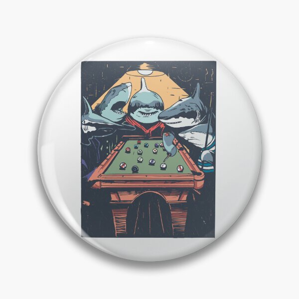Item preview, Funny Shark Playing Pool designed and sold by PegeenWarm.