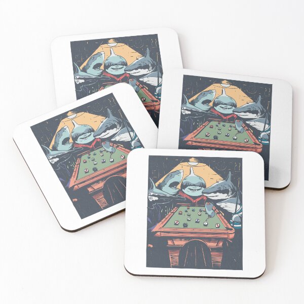 Item preview, Funny Shark Playing Pool designed and sold by PegeenWarm.