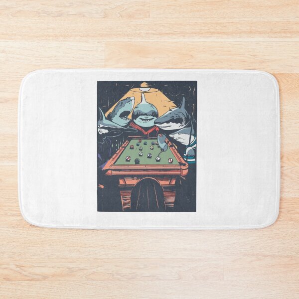 Item preview, Funny Shark Playing Pool designed and sold by PegeenWarm.