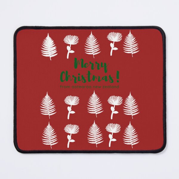 Item preview, Merry Christmas from Aotearoa New Zealand, Pohutukawa Flower Fern Pattern designed and sold by CreateShape.