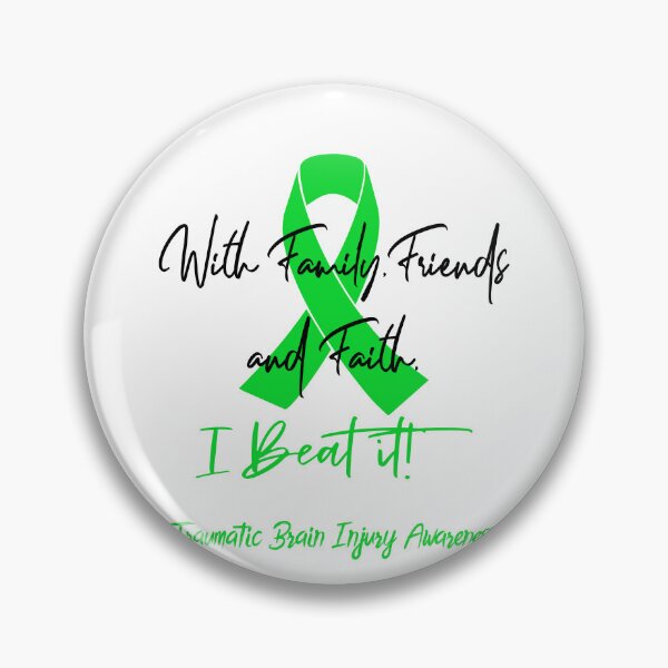 Item preview, Traumatic Brain Injury Warrior - With Family, Friends, and Faith - I BEAT IT! designed and sold by Robbsyn.