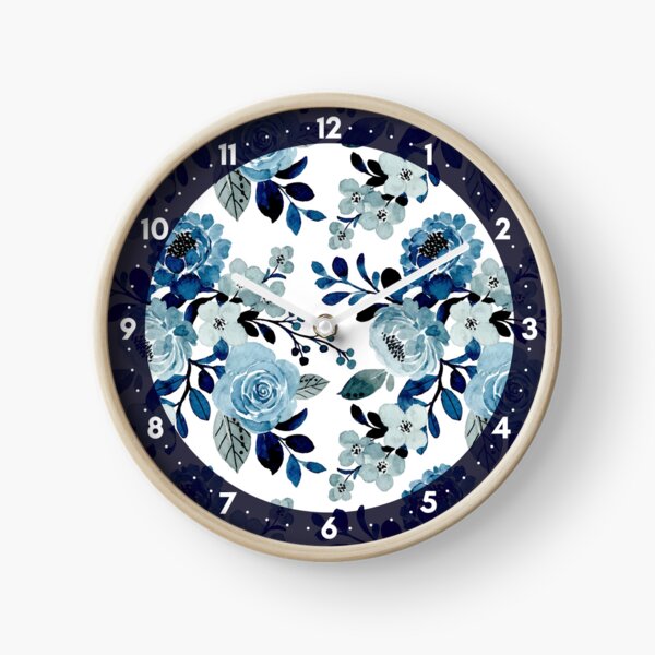 Item preview, Watercolor blue flowers and foliage, lovely shades of blue florals designed and sold by Orianah.