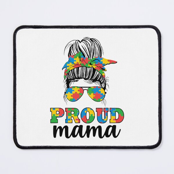 Item preview, Proud Autism Mama Messy Bun Autism Awareness Month designed and sold by HaaChris-Artis.