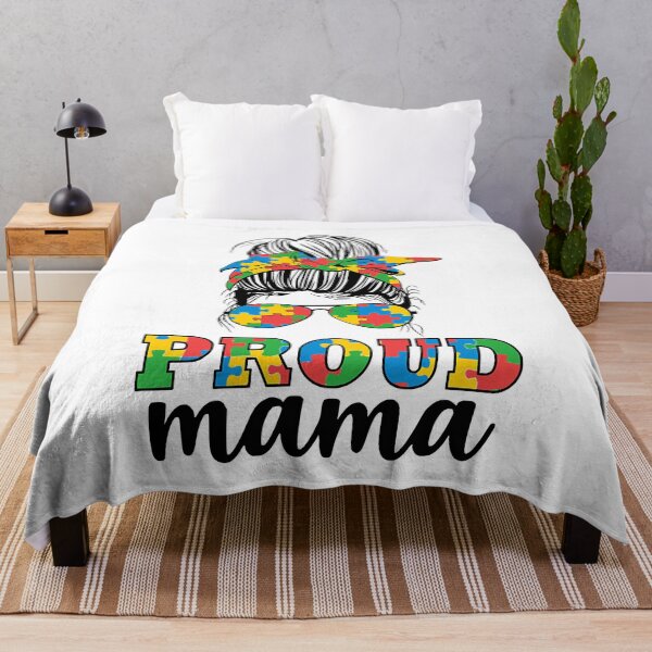 Item preview, Proud Autism Mama Messy Bun Autism Awareness Month designed and sold by HaaChris-Artis.