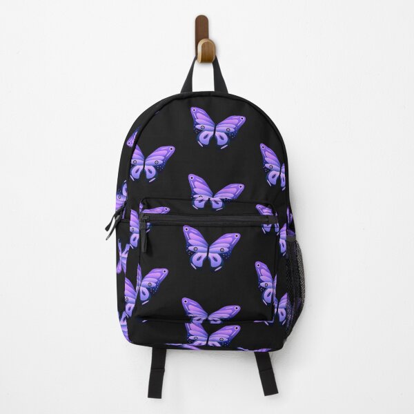 Item preview, Blue and violet butterfly black background designed and sold by Laura Greco.