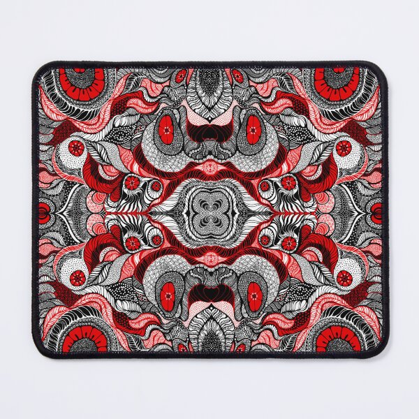 Item preview, Black , Red and white pattern designed and sold by MandalaFlowerArt.
