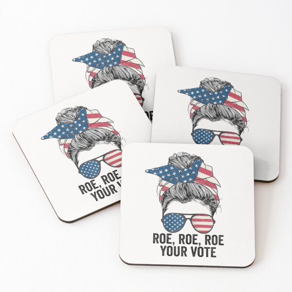 Item preview, Womens Roe Your Vote Messy Bun US Flag T-Shirt designed and sold by Besnier-Rahel.