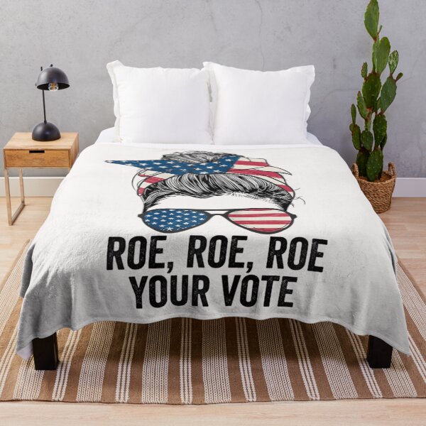 Item preview, Womens Roe Your Vote Messy Bun US Flag T-Shirt designed and sold by Besnier-Rahel.