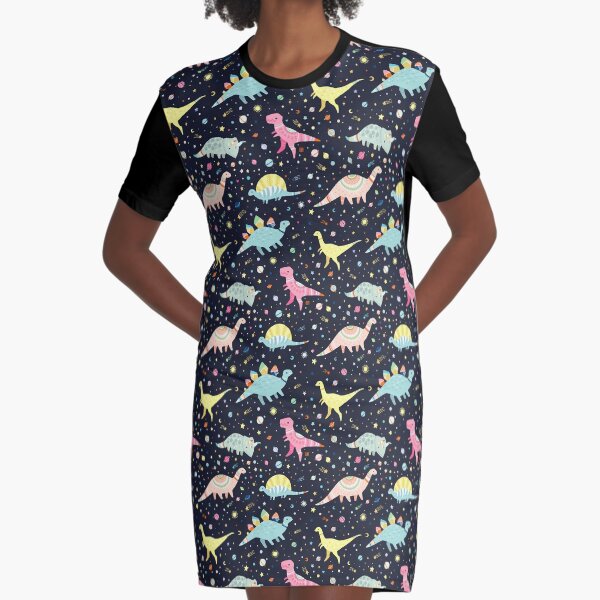 Dinosaur Pattern Graphic T-Shirt Dress