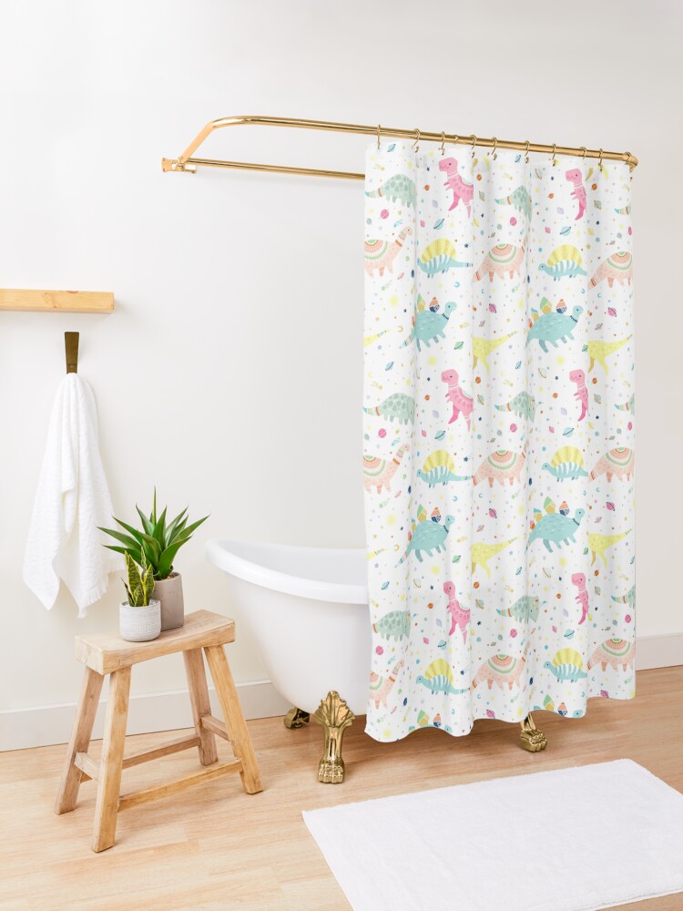 Alternate view of Dinosaur Pattern Shower Curtain